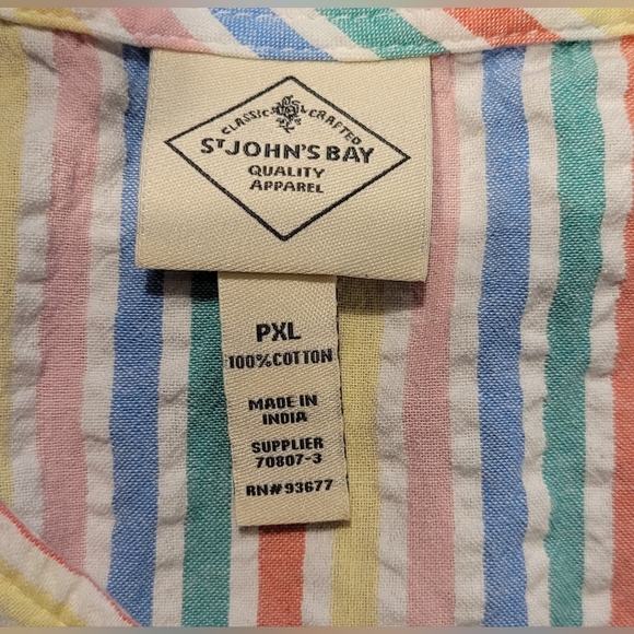 St. John's Bay Pastel Striped Faux Crossover Blouse - Picture 3 of 4